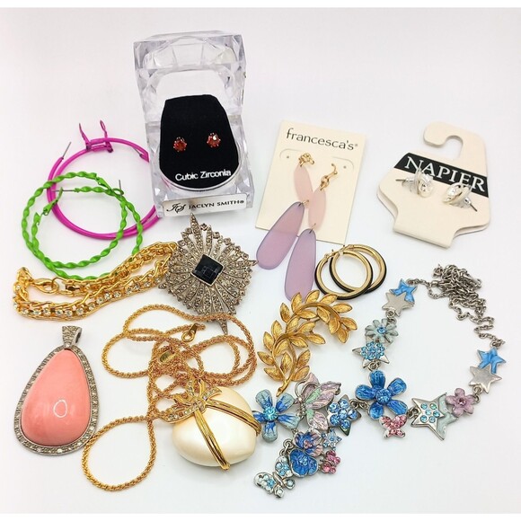 Jewelry LOT: Vintage to Now 12 Pc Includes Monet, Napier, Joan Rivers, Francesca - Picture 1 of 3